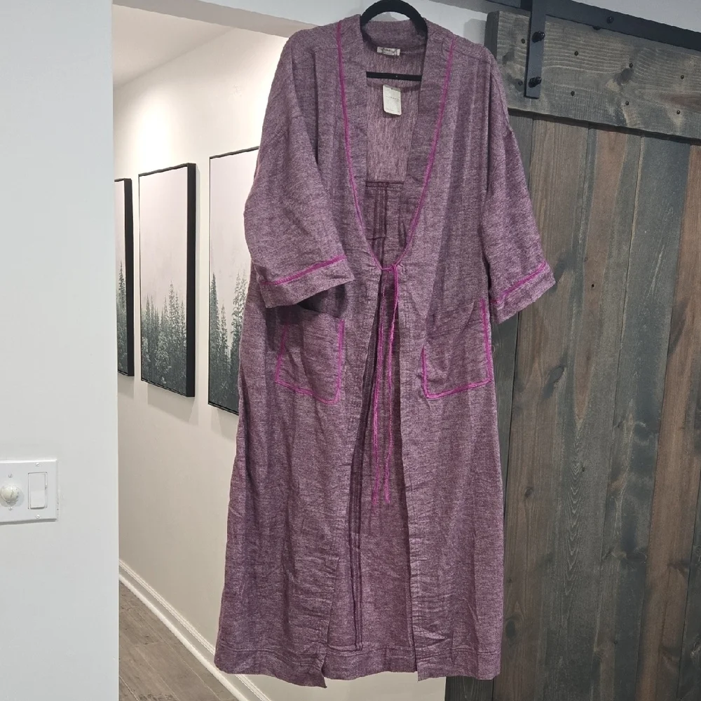Free People Close To Home Flannel Robe / Cactus Flower NEW